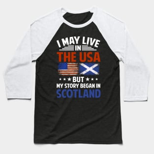 Vintage Scotland And American Flags Scottish American Baseball T-Shirt